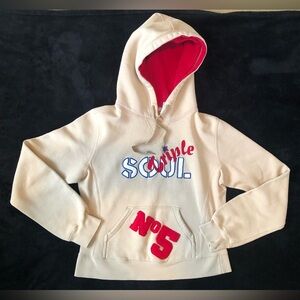 Vintage Triple Five Soul Beige Tan Short Pullover Hoodie L Stitch Rare